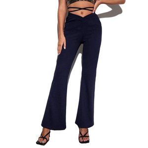NEW Never Worn SHEIN Crisscross Tie Flare Pants